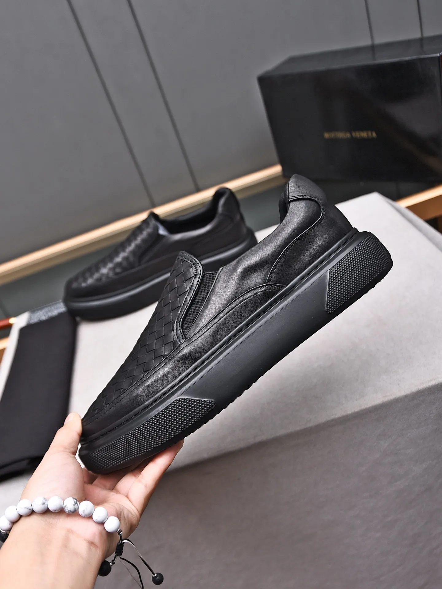 Men's Men's Shoes💰520 [One-step-up] BOTTEG* VENET* - high-end boutique Size: 38-44 (45 customized) BV new product, first-layer cowhide artificially woven classic style and contemporary fashion temperament harmoniously blend, rubber sole is light and flexible, water-dyed cowhide lining! [Taobao, Tmall, and live streaming are the first choices]